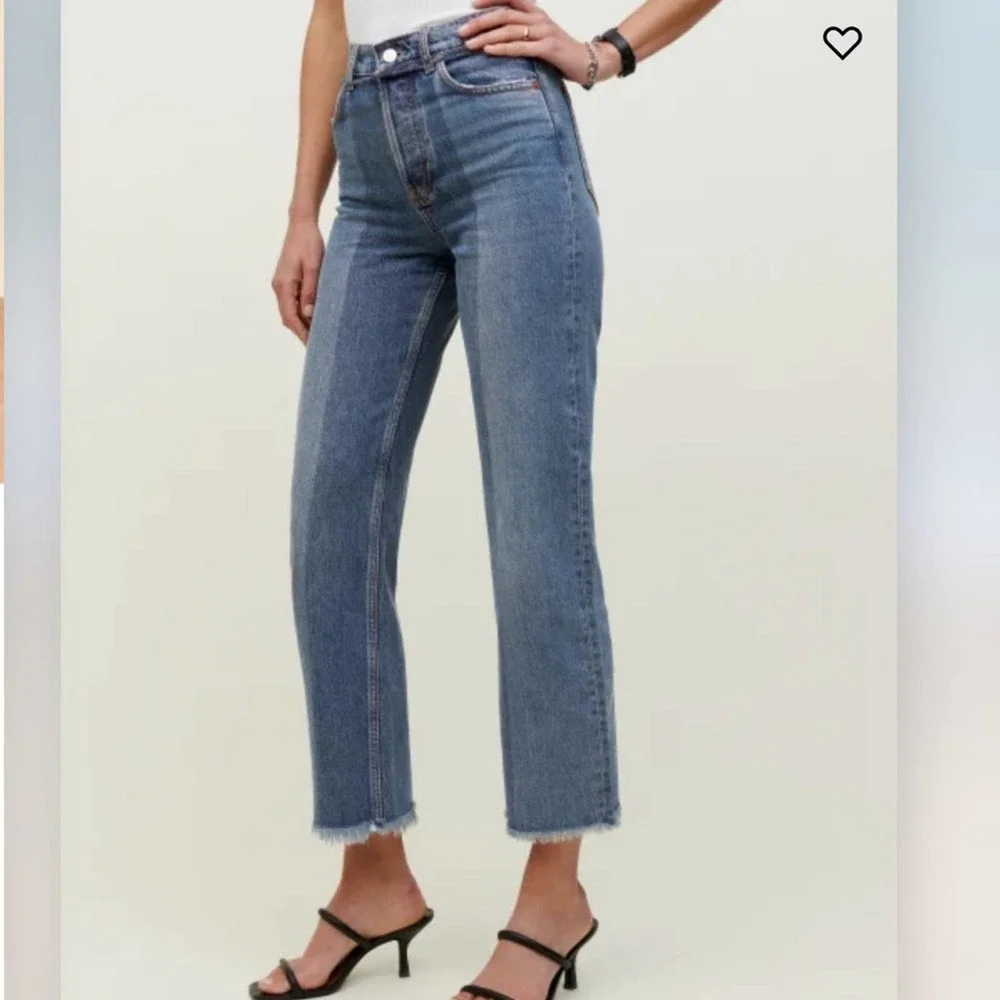 Reformation Reconstructed High Rise Straight Jeans - Picture 4 of 5